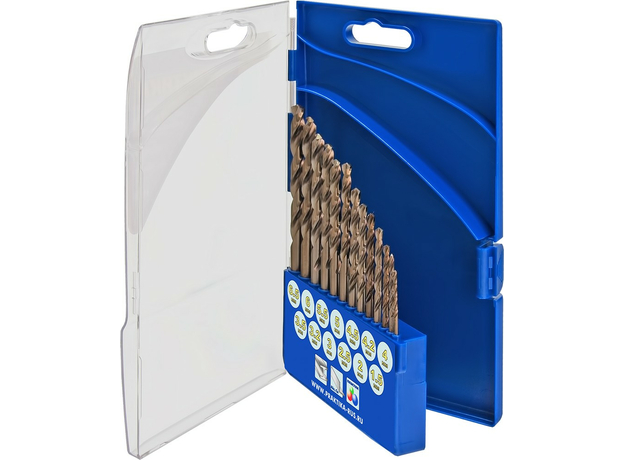 Набор сверл по металлу "Эксперт", кобальтовые, 13 шт 1,5-6,5 + 3,2, 4,2 мм ПРО кассета ПРАКТИКА 640