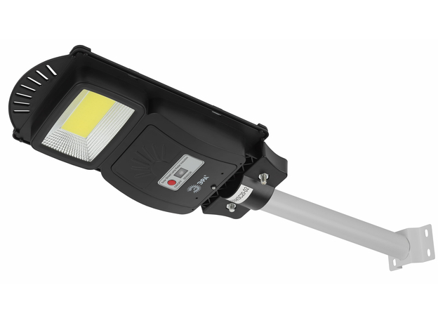 Консольный светильник на солн. бат.,COB,с кронштейном,20W, с датч.движ., ПДУ, 450lm, 5000К, IP65 ЭРА