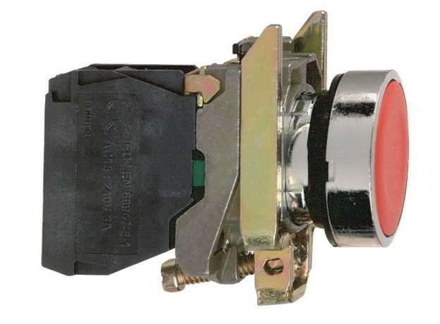 Кнопка красная возвратная 22мм без фиксации 1нз Schneider Electric XB4BA42