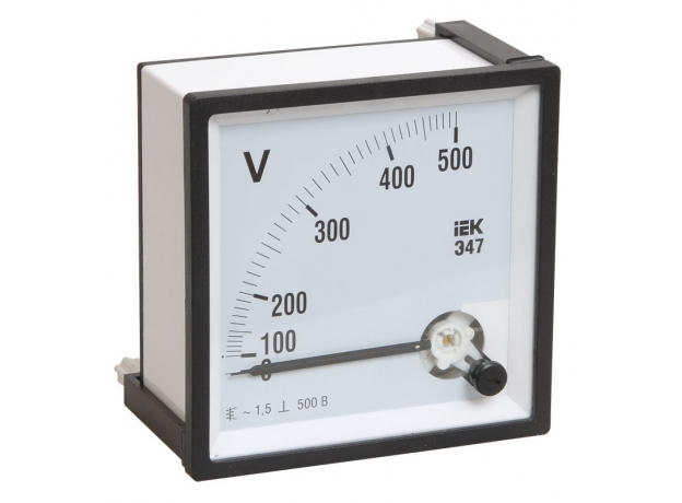 Вольтметр 500В 96х96 AC непосредственного включения Э47 IEK IPV20-6-0500-E