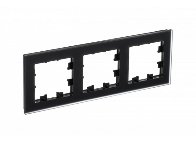 Рамка трехпостовая ATLASDESIGN NATURE, МАТОВОЕ СТЕКЛО ЧЕРНЫЙ Schneider Electric ATN331003