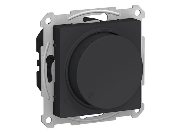 Светорегулятор (диммер) ATLASDESIGN поворотно-нажимной 630Вт механизм карбон Schneider Electric ATN001036