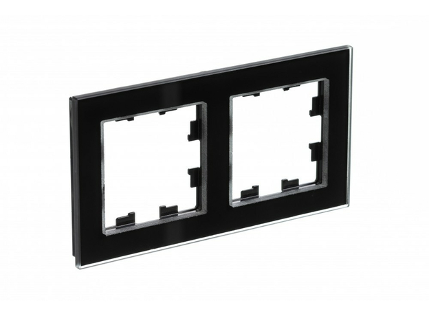 Рамка двухпостовая ATLASDESIGN NATURE, СТЕКЛО ЧЕРНЫЙ Schneider Electric ATN321002