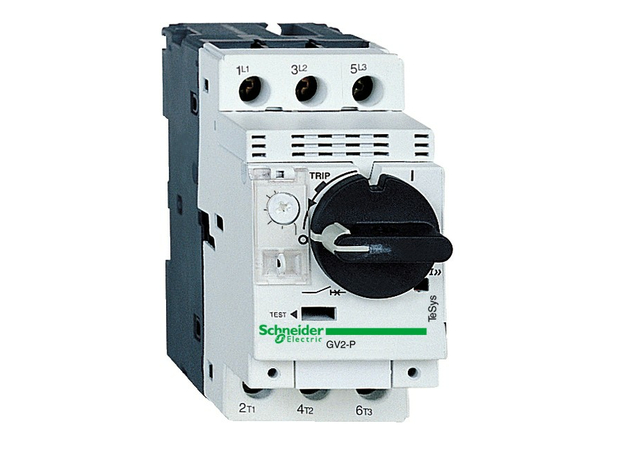 Выключатель автоматический для защиты электродвигателей 4-6.3А GV2 управление ручкой Schneider Electric GV2P10