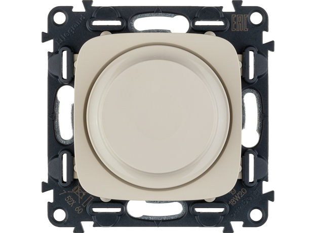 Legrand Valena ALLURE Светорегулятор с поворотной ручкой универсальный 300Вт без нейтрали С лицевой панелью Слоновая кость