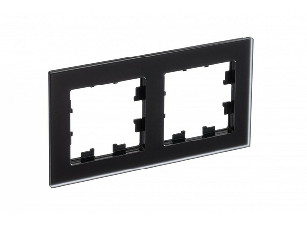 Рамка двухпостовая ATLASDESIGN NATURE, МАТОВОЕ СТЕКЛО ЧЕРНЫЙ Schneider Electric ATN331002