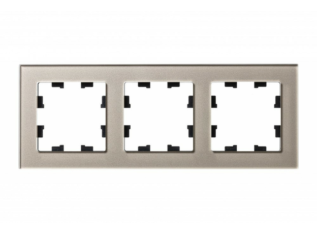 Рамка трехпостовая ATLASDESIGN NATURE, СТЕКЛО ШАМПАНЬ Schneider Electric ATN320503