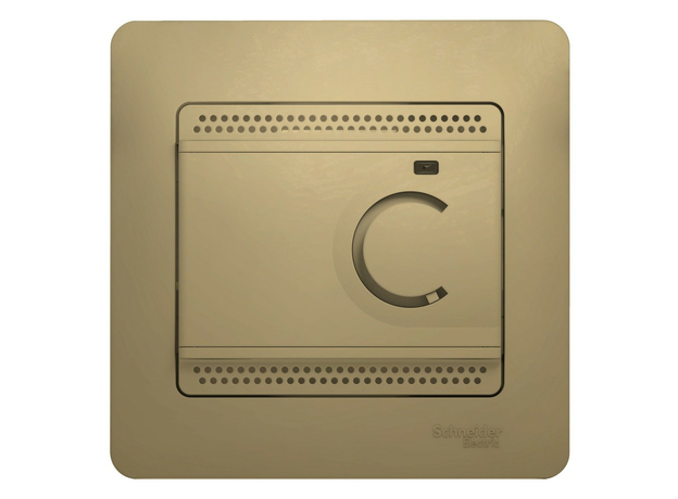 GLOSSA Термостат электронный теплого пола с датчиком в сборе 10A титан Schneider Electric GSL000438