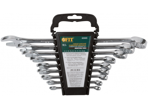 Ключи комбинированные в пластиковом держателе ''Модерн'', набор 9 шт (6-22 мм) FIT 63443