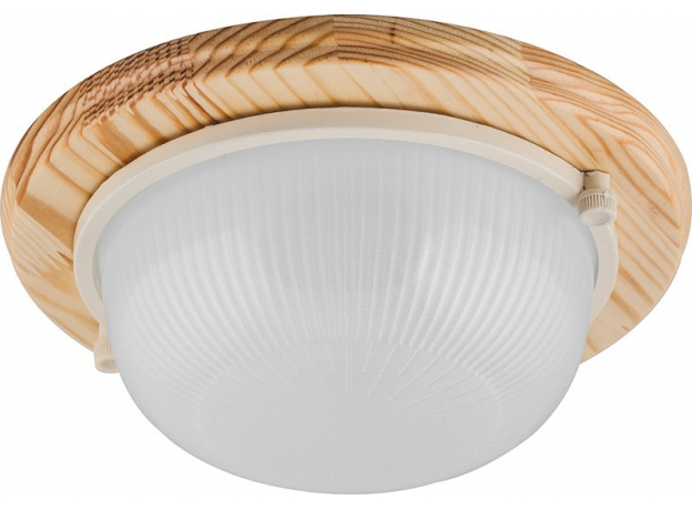 Светильник НБО-03-60-011 Е27 круг дерево клен IP54 FERON