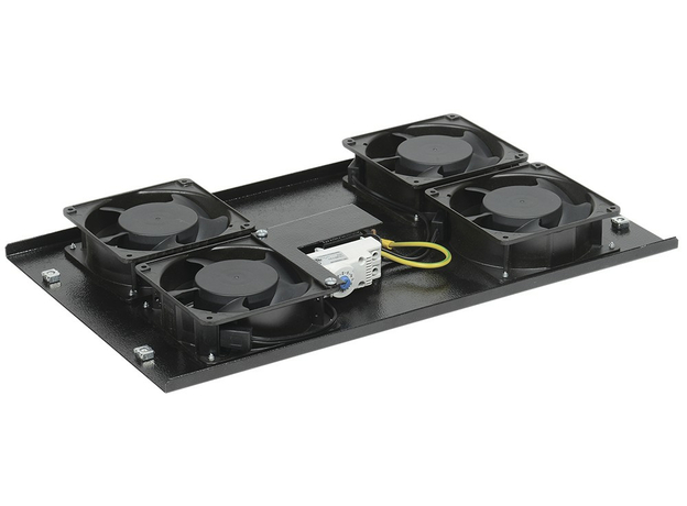 ITK Панель вентиляторная потолочная 4 вентилятора с термостатом черная