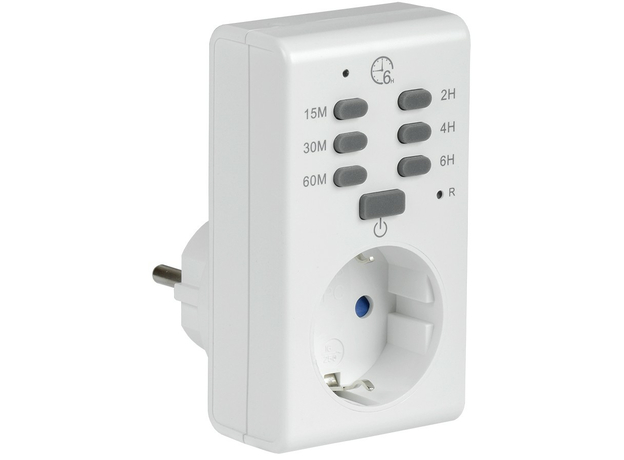 РТЭ-2 Розетка-таймер электр. с инд. 15мин-6ч 16А IP20 IEK ERT-12-1-16-O-00-4-20-K01