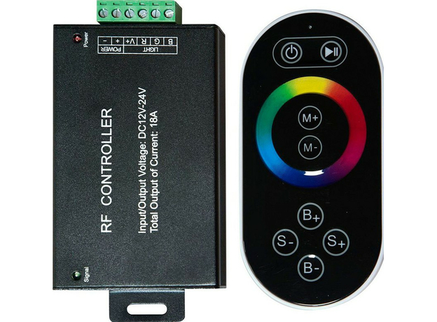 Контроллер к LED ленте RGB 12/24v с сенсорным черным ПДУ (LD55) FERON