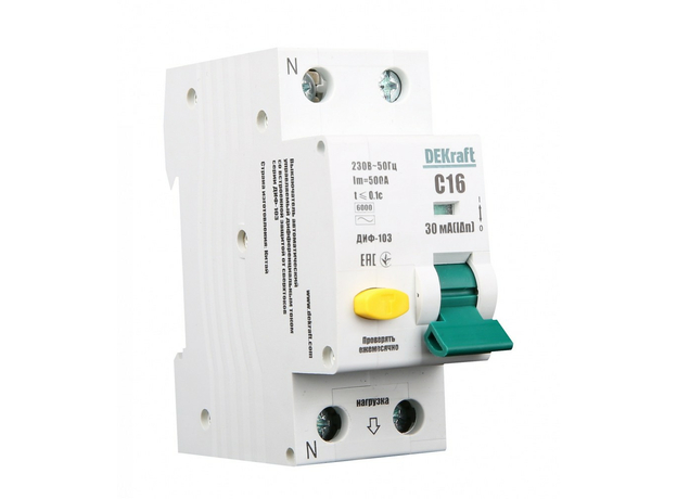 Выключатель автоматический дифференциальный 1Р+N 16А 30мА тип AC х-ка С ДИФ-103 6кА Schneider Electric 16204DEK