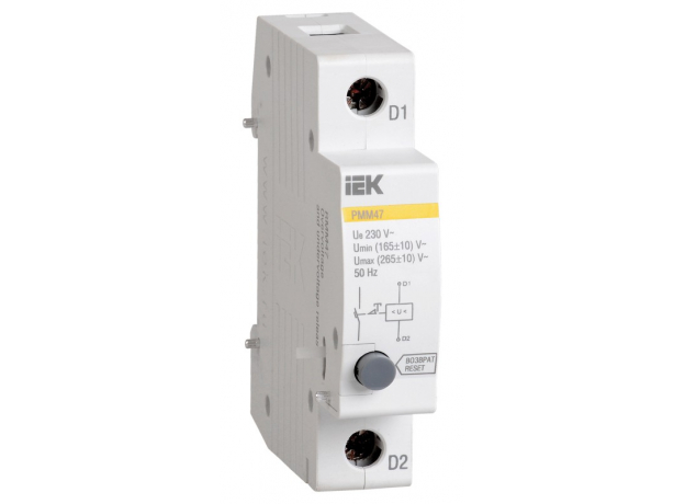 Расцепитель минимального и максимального напряжения РММ-47 на DIN-рейку новая серия ИЭК IEK MVA01D-RMM