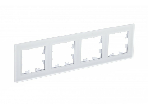 Рамка четырехпостовая ATLASDESIGN NATURE, МАТОВОЕ СТЕКЛО БЕЛЫЙ Schneider Electric ATN330104