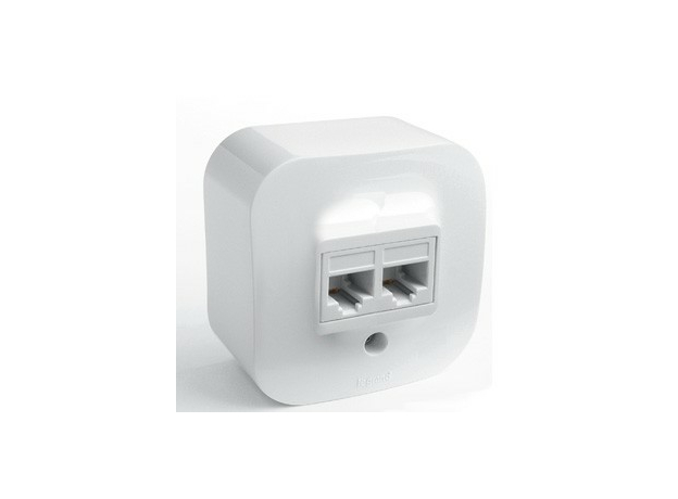 Legrand Quteo Розетка двойная компьютерная RJ45 категория 5е UTP белая наружная