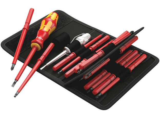 Набор отвёрток-насадок диэлектрических с рукояткой-держателем Набор Kraftform Kompakt VDE 16 Universal 1 16 предметов Wera WE-003474