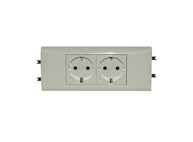 Legrand Mosaic Розетка двойная с заземлением 2К+3 с суппортом