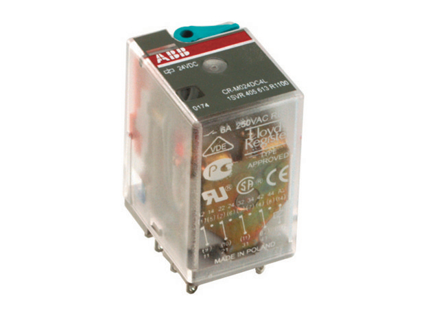 ABB Реле промежуточное CR-M024DC4L 6А =24В 4ПК CR-M с индикацией без розетки 1SVR405613R1100