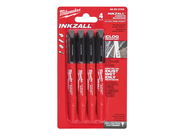 Маркер для стройплощадки ультра-тонкий (4 шт) Milwaukee 48223154