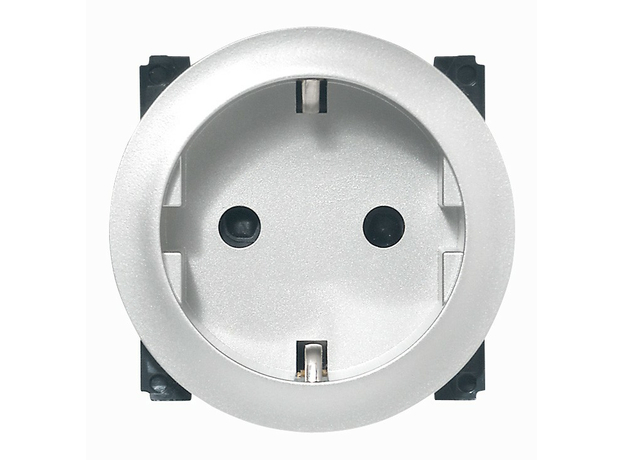 Legrand Celiane Лицевая панель для розетки 2К+З с заземлением титан (68431)