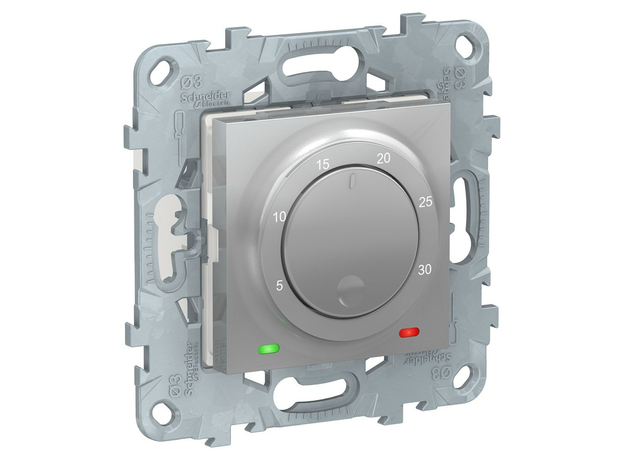 Термостат UNICA NEW электронный 8А встроенный термодатчик алюминий Schneider Electric NU550130
