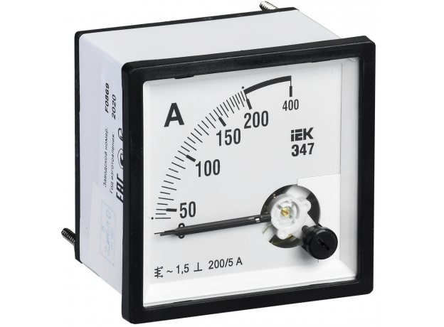 Амперметр Э47 200/5А 72х72 AC включение через трансформатор (класс точности 1.5) IEK IPA10-6-0200-E