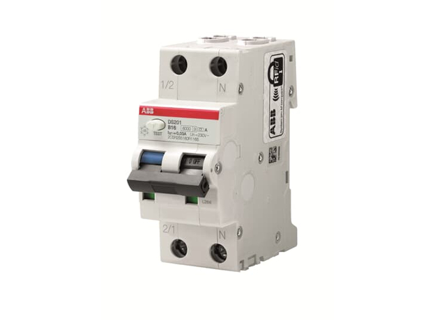 ABB Выключатель автоматический дифференциальный (АВДТ) DS201 1п+N 16А 30мА С AC (DS201 C16 AC30) 2CSR255080R1164
