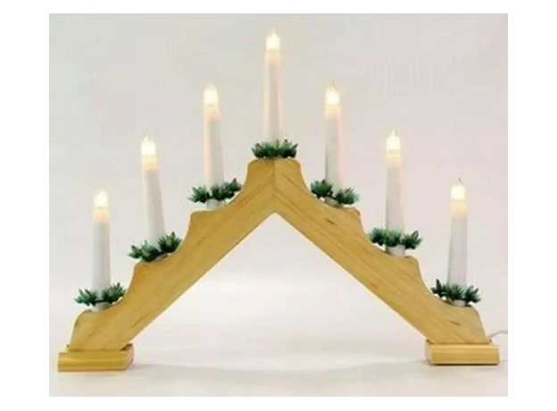 Светильник светодиодный LED 'Новогодняя горка' 0.1 Вт*7 тёплый свет 7 свечей дерево батарейки в комплекте Holiday Gauss HL020 Светильник светодиодный LED 'Новогодняя горка' 0.1 Вт*7 тёплый свет 7 свечей дерево батарейки в комплекте Holiday Gauss HL020