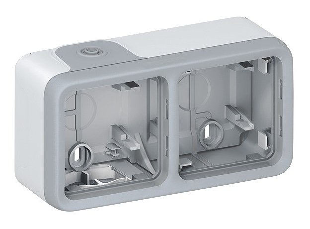 Legrand Коробка наружная двухпостовая IP55, горизонтальная, цвет серый (69672)