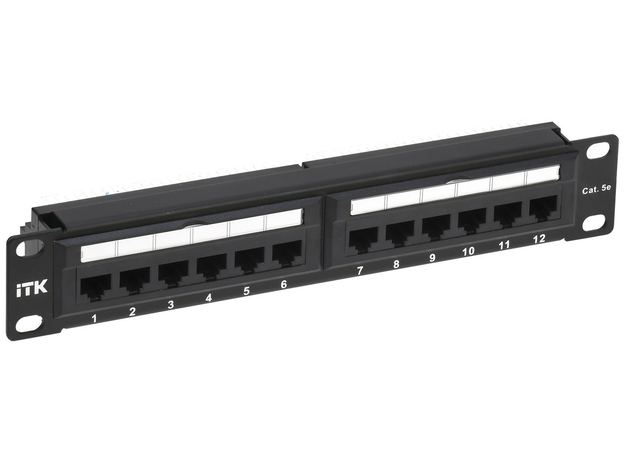 ITK Патч-панель 1U кат.5E UTP 12 портов 10дюйм Dual IDC