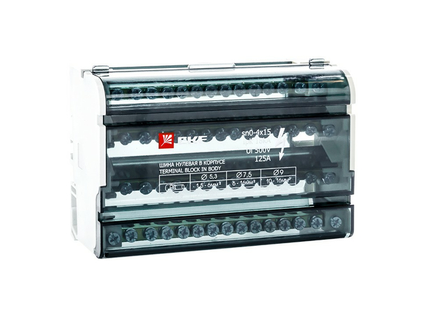 EKF Шина нулевая в корпусе 4х15 125А