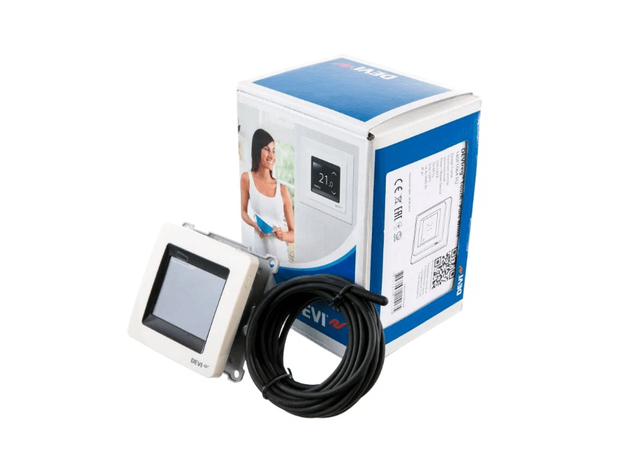 Терморегулятор электронный программируемый DEVIreg Touch 16A сенсорный белый 140F1064