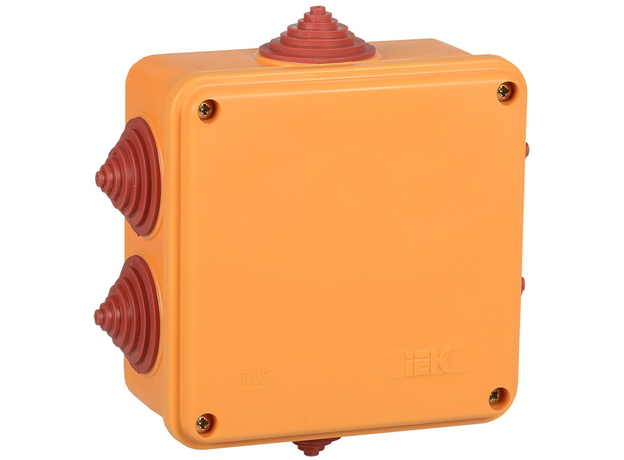 Коробка распаячная огнестойкая ПС 100х100х50мм 4P 6мм2 IP55 6 вводов IEK UKF30-100-100-050-4-6-09