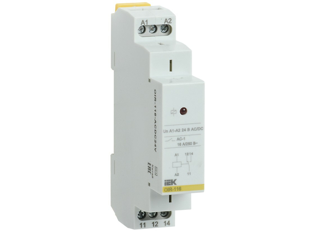 Промежуточное реле OIR 1 конт (16А). 24 В AC/DC IEK OIR-116-ACDC24V