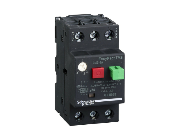 Выключатель автоматический для защиты электродвигателей 0.63-1A Schneider Electric GZ1E05