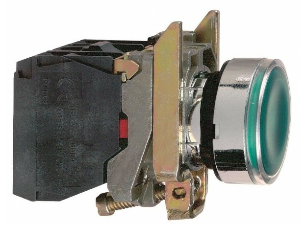 Кнопка зеленая возвратная 22 мм 24В с подсветкой Schneider Electric XB4BW33B5