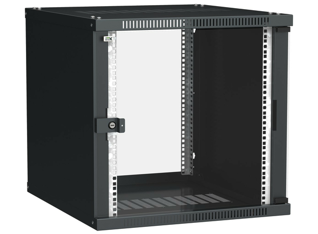 ITK Шкаф LINEA WE 12U 550x350мм дверь стекло черный