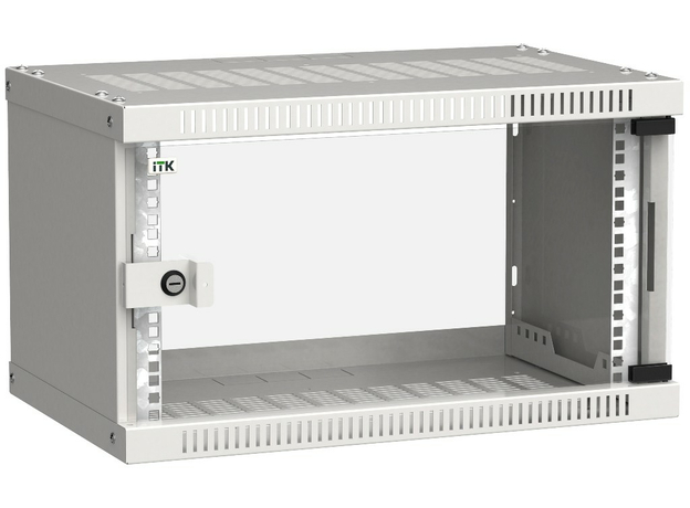 ITK Шкаф LINEA WE 6U 550x350мм дверь стекло серый
