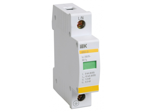 Ограничитель перенапряжения однополюсный ОПС1-C 1п 20кА 400В IEK MOP20-1-C