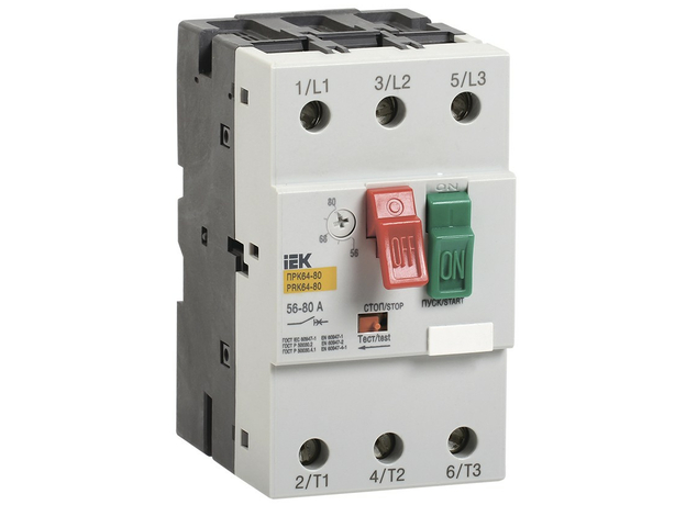 Выключатель защиты двигателя ПРК64-25 In=25A Ir=16-25A Ue 660В IEK DMS22-25