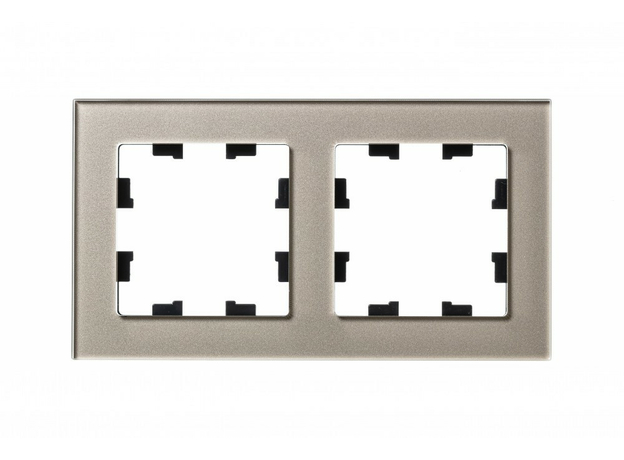 Рамка двухпостовая ATLASDESIGN NATURE, СТЕКЛО ШАМПАНЬ Schneider Electric ATN320502