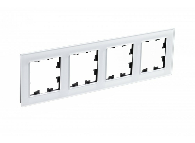Рамка четырехпостовая ATLASDESIGN NATURE, СТЕКЛО БЕЛЫЙ Schneider Electric ATN320104