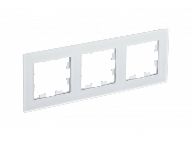 Рамка трехпостовая ATLASDESIGN NATURE, МАТОВОЕ СТЕКЛО БЕЛЫЙ Schneider Electric ATN330103