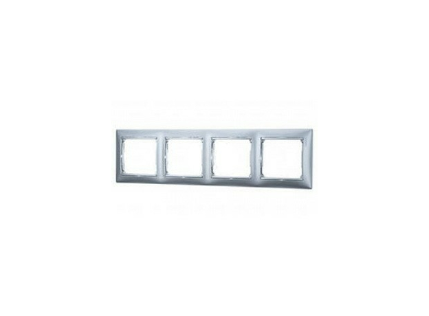 VALENA Рамка 4 поста горизонтальная алюминий Legrand 770154 VALENA Рамка 4 поста горизонтальная алюминий Legrand 770154