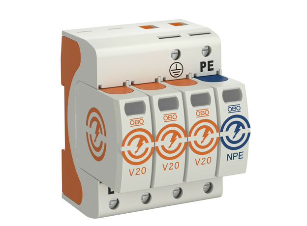 УЗИП для силовых сетей 3+NPE (Класс II), 280 В (V20-3+NPE-280) OBO Bettermann 5095253