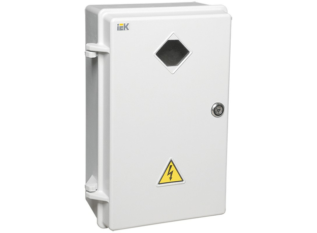 Щит учетно-распределительный навесной ЩУРн-1/10 IP54 с замком с окном (полиэстер) IEK MKP50-N-01-54