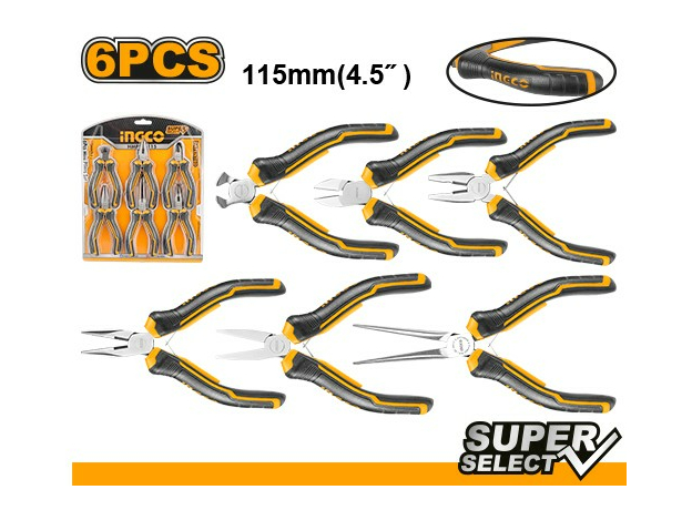 Набор мини плоскогубцев 6 предметов INGCO HMPS06115