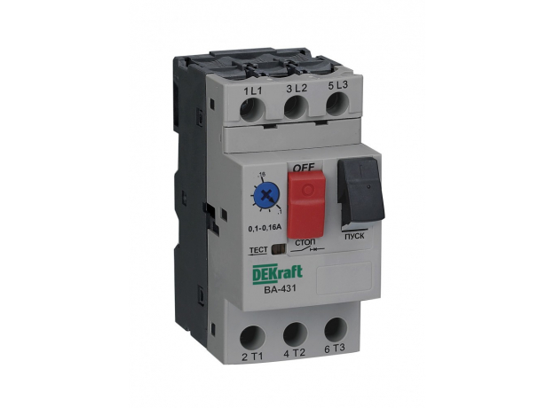 Автоматический выключатель для защиты двигателя трехполюсной 17,0-23,0A 15кА ВА-431 DEKraft 21232DEK